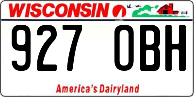 WI license plate 927OBH