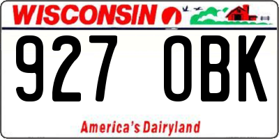 WI license plate 927OBK