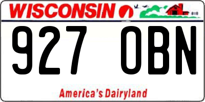 WI license plate 927OBN