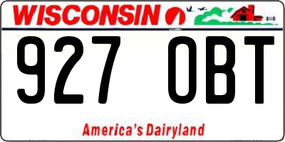 WI license plate 927OBT