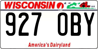 WI license plate 927OBY