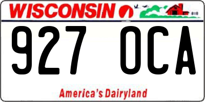 WI license plate 927OCA