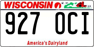 WI license plate 927OCI