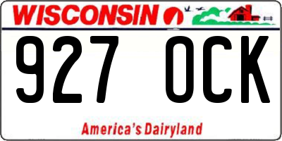 WI license plate 927OCK