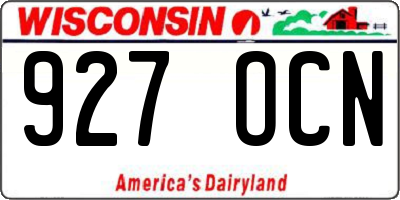 WI license plate 927OCN