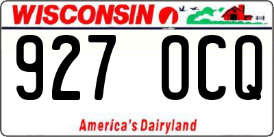 WI license plate 927OCQ