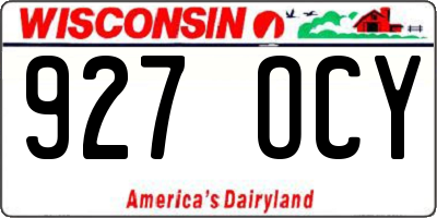 WI license plate 927OCY