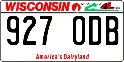 WI license plate 927ODB