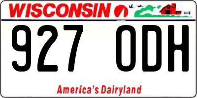 WI license plate 927ODH