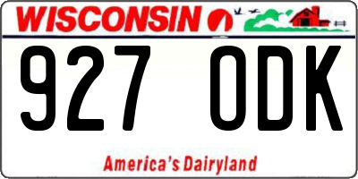 WI license plate 927ODK
