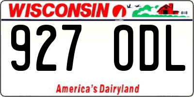 WI license plate 927ODL
