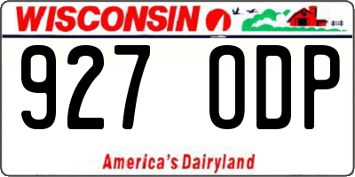 WI license plate 927ODP