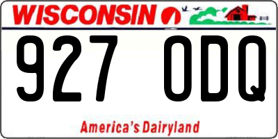 WI license plate 927ODQ