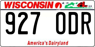 WI license plate 927ODR