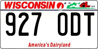 WI license plate 927ODT