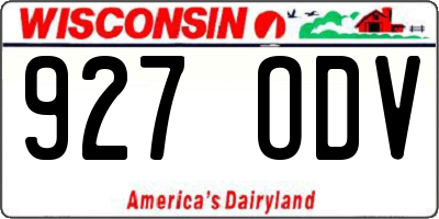 WI license plate 927ODV