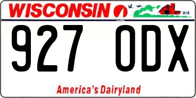 WI license plate 927ODX