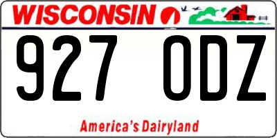 WI license plate 927ODZ