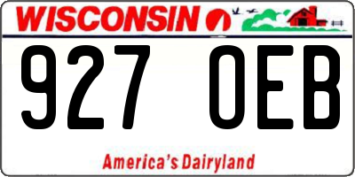 WI license plate 927OEB