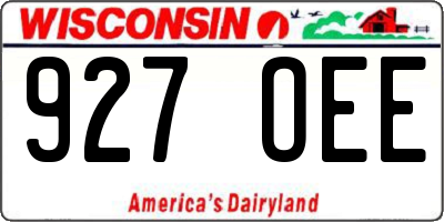 WI license plate 927OEE