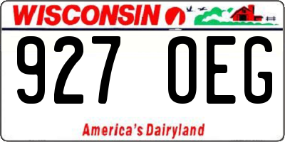 WI license plate 927OEG