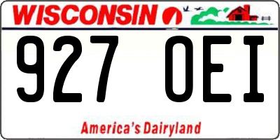 WI license plate 927OEI