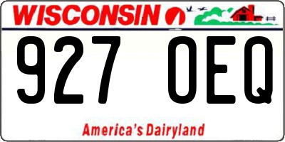 WI license plate 927OEQ