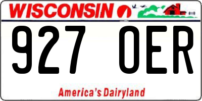 WI license plate 927OER