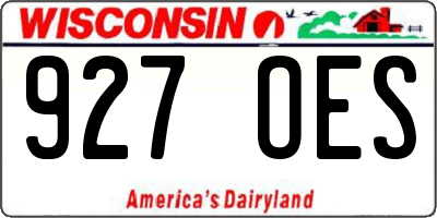 WI license plate 927OES