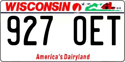 WI license plate 927OET