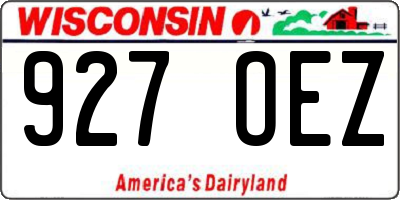 WI license plate 927OEZ