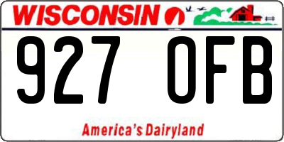 WI license plate 927OFB