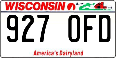 WI license plate 927OFD