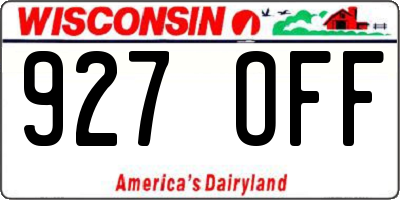 WI license plate 927OFF