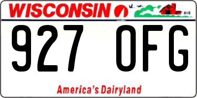 WI license plate 927OFG