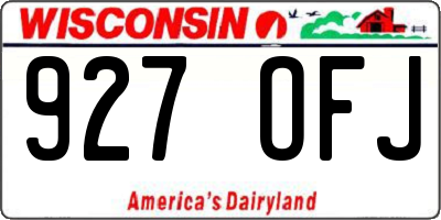 WI license plate 927OFJ