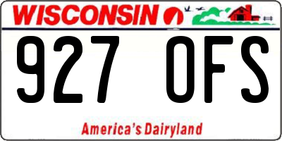 WI license plate 927OFS