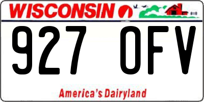 WI license plate 927OFV