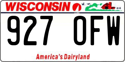 WI license plate 927OFW