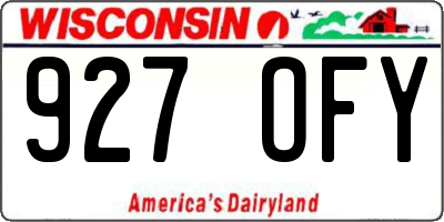 WI license plate 927OFY