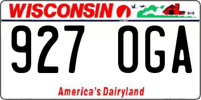 WI license plate 927OGA
