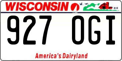 WI license plate 927OGI