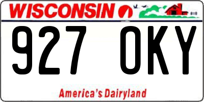 WI license plate 927OKY