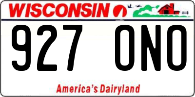 WI license plate 927ONO