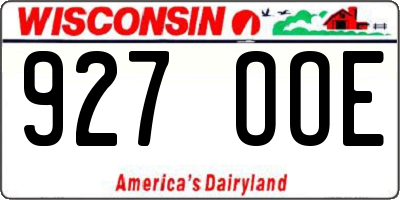 WI license plate 927OOE