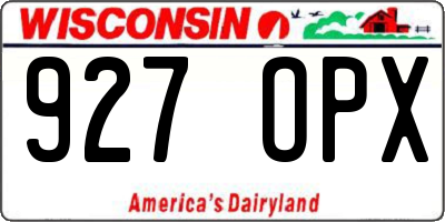 WI license plate 927OPX