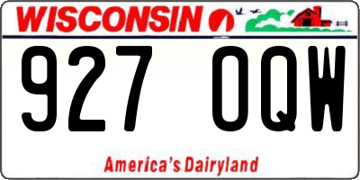 WI license plate 927OQW