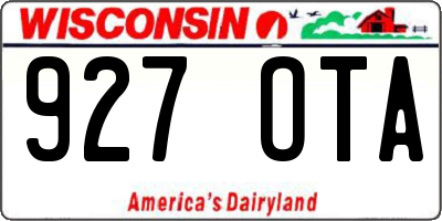 WI license plate 927OTA