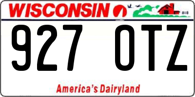 WI license plate 927OTZ