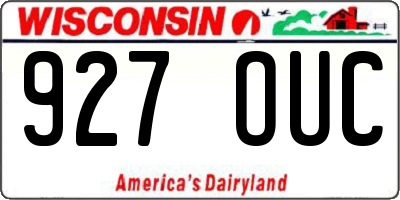 WI license plate 927OUC